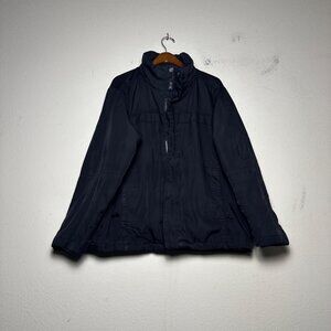 Calvin Klein Black Coat Field Jacket Men L Black Gorp Utility Zip Up Outerwear